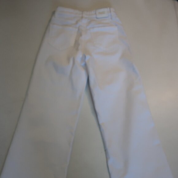 Womens Paige Anessa Crisp White Cropped Wide Leg Denim Jeans 24 - Picture 7 of 11